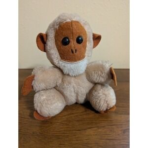 Vintage Dakin Magpie Monkey 1976 Beige 6"‎ Stuffed Animal Ground Nutshells